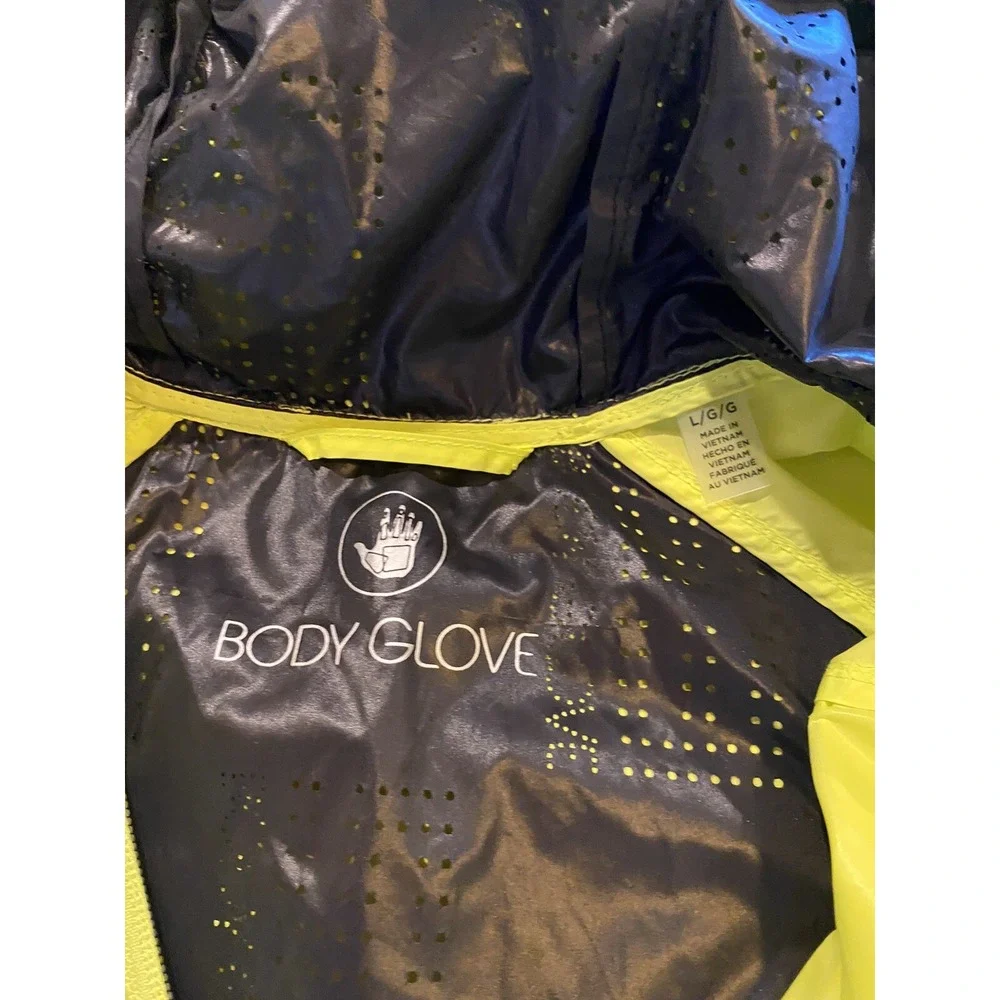 Body Glove Size L Yellow Packable Lightweight‎ Windbreaker Jacket NWT
